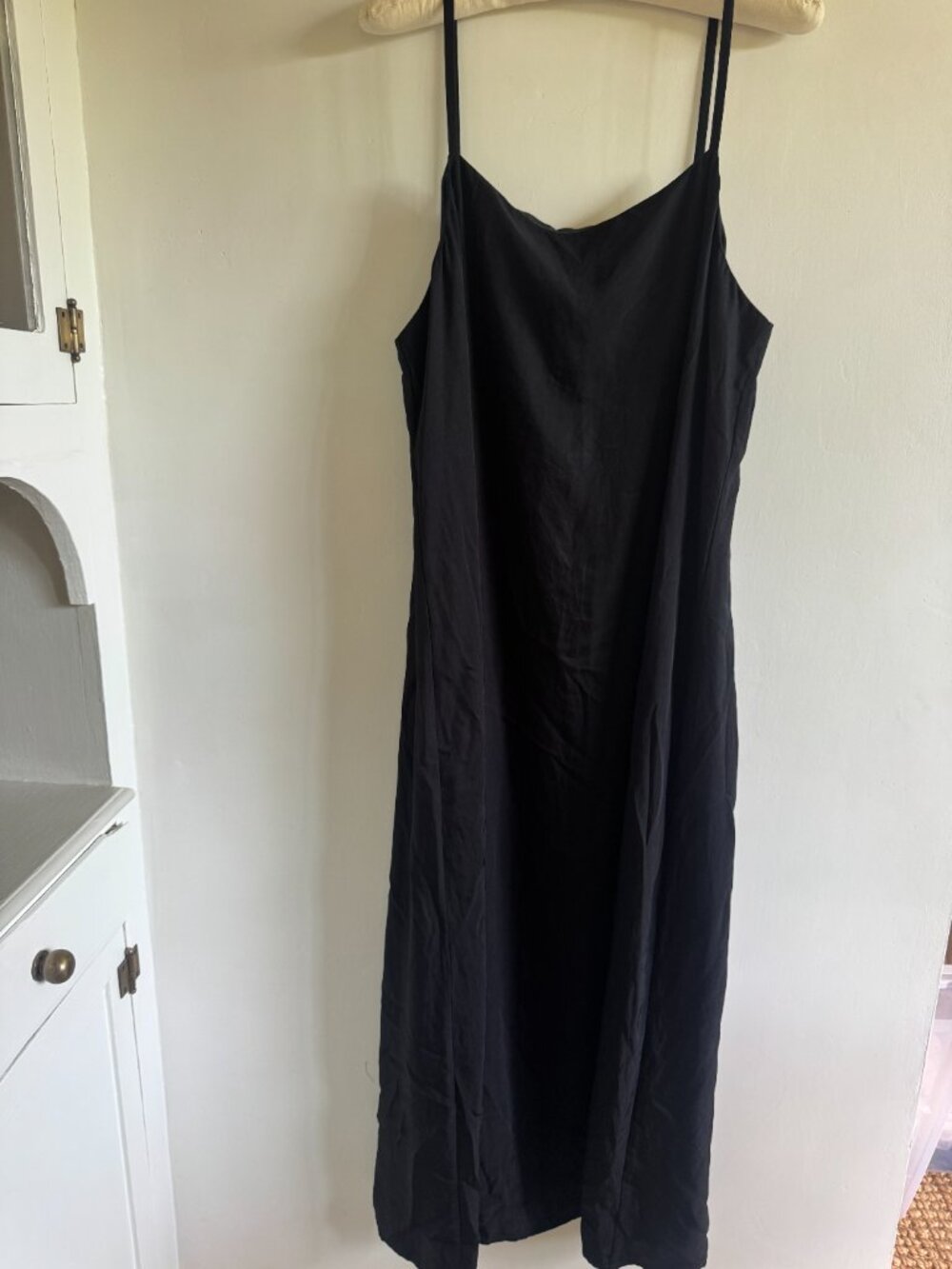 LIKE NEW Everlane The Japanese GOWEAVE Slip Dress Black Sleeveless Square Neck - Picture 4 of 8